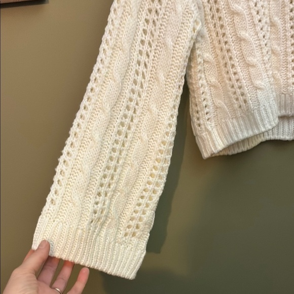 H&M White Cable Knit Crew Neck Sweater - Picture 7 of 14